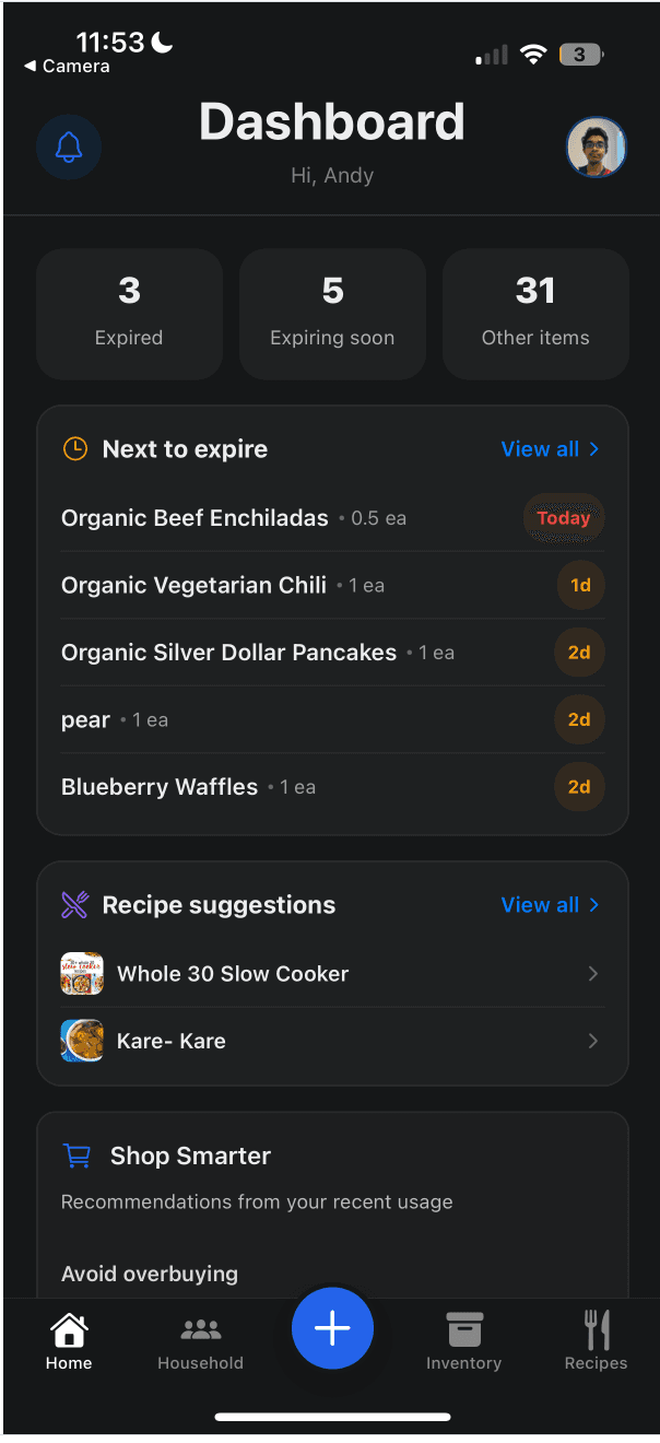 Screenshot of KIT: Kitchen Inventory Tracking
